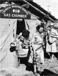 Women leaving CWS gas 
chamber after instruction in use of gas mask