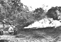 93rd Chemical Composite 
Company testing flame thrower fuels, Milne Bay, New Guinea