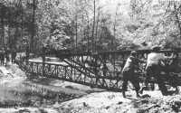 H-10 portable steel bridge 
being erected by men of the 4th and 5th Training Battalions, Ft