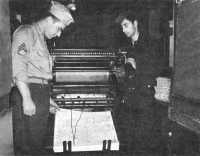 Printing maps in the field, 
Carolina maneuvers, 1941