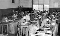 Class in drafting at a 
civilian university under the program to train Engineer enlisted specialists, 1942