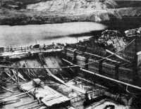 Spillway under construction 
at dam site, Camp San Luis Obispo, March 1941