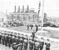 Flag raising at Radford 
Ordnance Works, Virginia