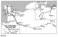 Map 22: POL pipelines, 
September 1944