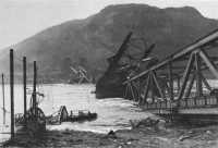 Wreckage of the Ludendorff 
bridge after its collapse