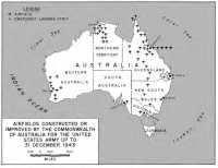Map 13: Airfields 
constructed or improved by the Commonwealth of Australia for the U