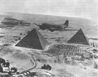 Air Transport Command DC-3 
over pyramids