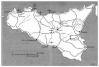Map 19: Fixed Hospitals and 
Base Medical Supply Depots on Sicily, August 1943–July 1944
