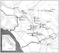Map 23—Fifth Army 
Hospitals and Medical Supply Dumps, 15 February 1944