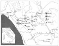 Map 25—Fifth Army 
Hospitals and Medical Supply Dumps on the Cassino Front, 11 May 1944