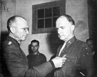 General Patch awarding 
legion of merit to Colonel Berry