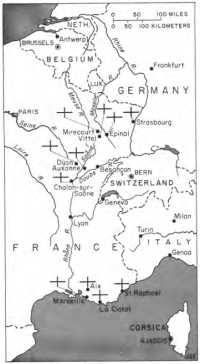 Map 34: Fixed Hospitals 
Transferred From MTO to ETO, 20 November 1944