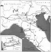 Map 42—Fixed 
Hospitals in Northern Italy, July 1944–October 1947