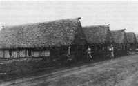 Thatched roof warehouses 
provided some protection against the elements at Quartermaster depots