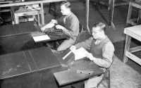 V-mail being processed by 
members of a Signal Photo Mail detachment in Iceland in October 1942