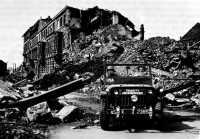 Signal couriers in ruined 
Ludwigshafen, Germany